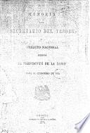 Memoria del Secretario del Tesoro y Crédito Nacional al Congreso de ...