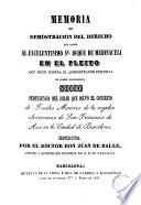 Memoria en demostracion del derecho que asiste al Excelentisimo Sr. Duque de Medinaceli en el pleito que sigue contra el administrador principal de bienes nacionales sobre pertenencia del solar que ocupó el convento de frailes menores de la regular observancia de San Francisco de Asis en la ciudad de Barcelona