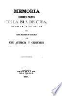 Memoria historico politica de la isla de Cuba