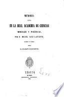 Memoria leida en la Real Academia de Ciencias Morales y Políticas