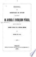 Memoria - Mexico. Secretaría de Justicia e Instrucción Pública