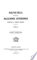 Memoria - Ministerio de Relaciones Exteriores y Culto