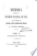 Memoria presentada al Honorable Congreso de la Nación por el Ministro de Justicia e Instrucción Pública