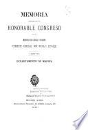 Memoria presentada al Honorable Congreso por el Ministerio de Guerra y Marina