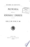 Memoria presentada al honorable Congreso por el Ministro