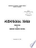 Memoria ... presentada al Soberano Congreso Nacional