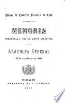 Memoria presentada por la junta directiva à la asamblea general, el 23 de Marzo de 1896