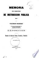 Memoria que el Ministro de Instrucción Pública presenta al Congreso Nacional en sus sesiones de ...