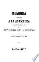 Memoria que presenta al Ministro de Relaciones Exteriores y Culto ... ante el Congreso Ordinario de ...