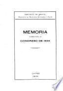 Memoria que presenta al Ministro de Relaciones Exteriores y Culto ... ante el Congreso Ordinario de ...