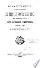 Memoria que presenta el Ministro de Justicia, Instrucción y Beneficencia al Congreso Nacional de ...