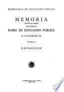 Memoria relativa al estado que guarda el ramo de educación pública