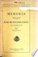 Memoria relativa al estado que guarda el ramo de educación pública