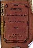 Memoria sobre un nuevo método curativo del cólera-morbo (Mordechi de la India) y de las afecciones tifoideas
