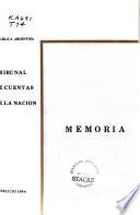 Memoria - Tribunal de Cuentas de la Naćion