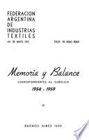 Memoria y balance