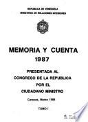 Memoria y cuenta ... presentada al Congreso Nacional en sus sesiones ordinarias