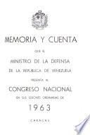 Memoria y cuenta que el Ministerio de la Defensa de la República de Venezuela presenta al Congreso Nacional