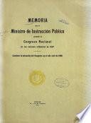 Memoria y cuenta que el Ministro de Educación presenta al Congreso Nacional de la República de Venezuela