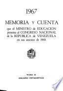 Memoria y cuenta que el Ministro de Educación presenta al Congreso Nacional de la República de Venezuela