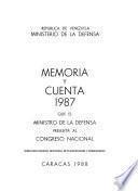 Memoria y cuenta ... que el Ministro de la Defensa presenta al Congreso Nacional
