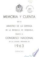 Memoria y cuenta ... que el Ministro de la Defensa presenta al Congreso Nacional