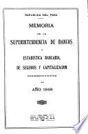 Memoria y Estadística Bancaria de Seguros y Capitalización