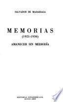 Memorias, 1921-1936