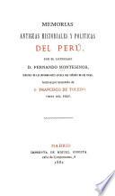 Memorias antiguas historiales y políticas del Perú