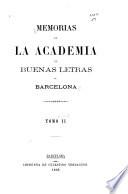 Memorias de la Academia de Buenas Letras de Barcelona