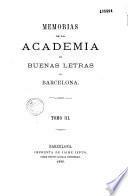 Memorias de la Academia de Buenas Letras de Barcelona