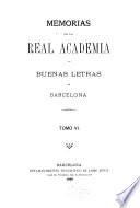 Memorias de la Real Academia de Buenas Letras de Barcelona