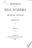 Memorias de la Real Academia de Buenas Letras de Barcelona