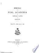 Memorias de la Real Academia de Ciencias Naturales y Artes de Barcelona