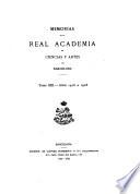 Memorias de la Real Academia de Ciencias y Artes de Barcelona