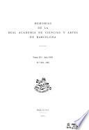 Memorias de la Real Academia de Ciencias y Artes de Barcelona