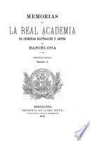 Memorias de la Real Academia de Ciencias y Artes de Barcelona