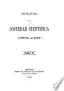 Memorias de la Sociedad Científica Antonio Alzate.