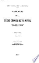 Memorias de la Sociedad Cubana de Historia Natural Felipe Poey.