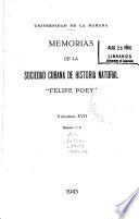 Memorias de la Sociedad Cubana de Historia Natural Felipe Poey