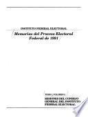 Memorias del proceso electoral federal de 1991