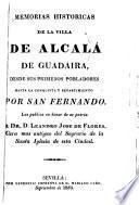 Memorias Historicas De La Villa De Alcala De Guadaira