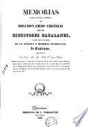 Memorias para ayudar a formar un diccionario critico de los escritores catalanes y dar alguna idea de la antigua y moderna literatura de Cataluña