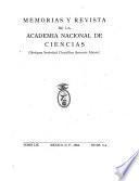 Memorias y revista de la Academia Nacional de Ciencias Antonio Alzate