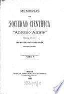 Memorias y revista de la Sociedad Científica Antonio Alzate