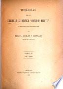 Memorias y revista de la Sociedad Científica Antonio Alzate.