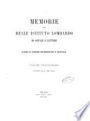 Memorie del Reale Istituto lombardo di scienze e lettere