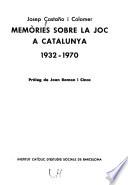 Memòries sobre la JOC a Catalunya, 1932-1970