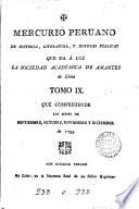 Mercurio peruano de historia, literatura, y noticias públicas que da á luz la Sociedad academica de amantes de Lima, y en su nombre J. Calero y Moreira