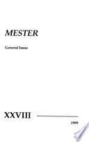 Mester : literary journal of the graduate students of the Department of Spanish and Portuguese...